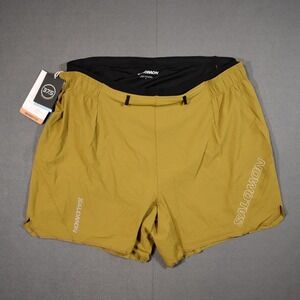 Salmon Sense Aero 5" Shorts Large Brilliant Olive Lightweight Slim Fit Trail